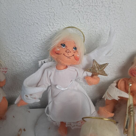 LOT OF 5 Annalee Christmas Angels, With Candle, Star, Slingshot, Trumpet, Dove - Picture 10 of 12